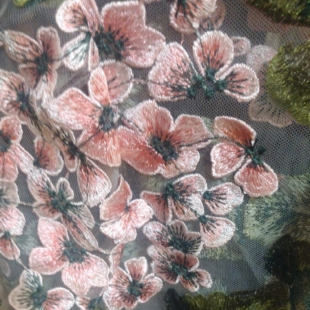 Fashion Nova Floral Mesh Dress in Pink and Green - Picture 4 of 9